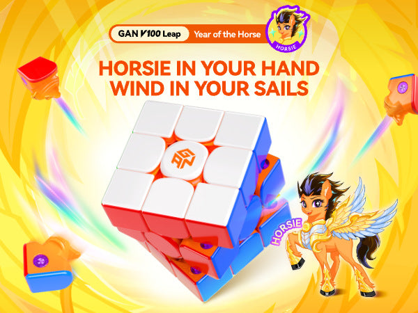 GAN V100 Leap Magnetic Speed Cube - 2026 Year of the Horse "Horsie" Edition