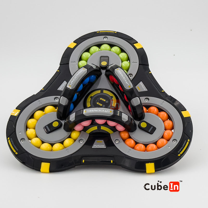 6 Rings Spacecraft Puzzle - 3D Interlocking Track Sequential Movement Hungarian Rings