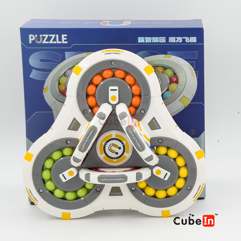 6 Rings Spacecraft Puzzle - 3D Interlocking Track Sequential Movement Hungarian Rings