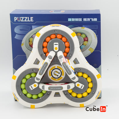 6 Rings Spacecraft Puzzle - 3D Interlocking Track Sequential Movement Hungarian Rings