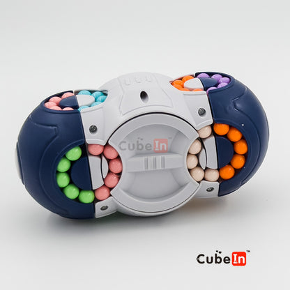 3D Eight-Sided UFO Rotating Beads Puzzle - Multi-Axis Hungarian Rings Variant