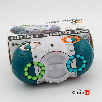 3D Eight-Sided UFO Rotating Beads Puzzle - Multi-Axis Hungarian Rings Variant