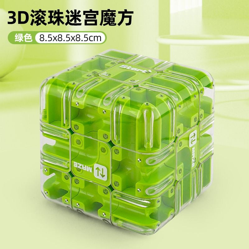 3D Maze 3x3 Cube Rolling Puzzle with Steel Ball