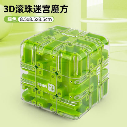 3D Maze 3x3 Cube Rolling Puzzle with Steel Ball