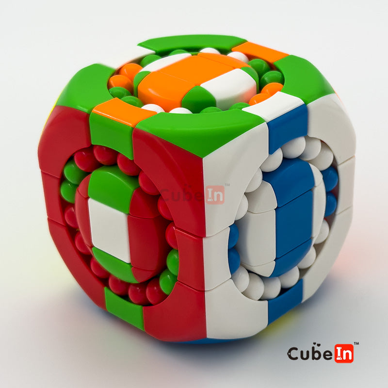 Moyu Magic Bean 3x3 cube with colorful sliding beads and white face