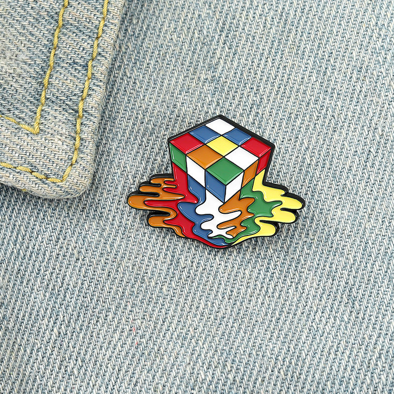 Melted Cube Brooch