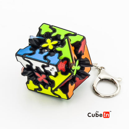 Qiyi Gear 3x3 Keychain Mini Cube - Raphael Mouflin Design Speedcube
