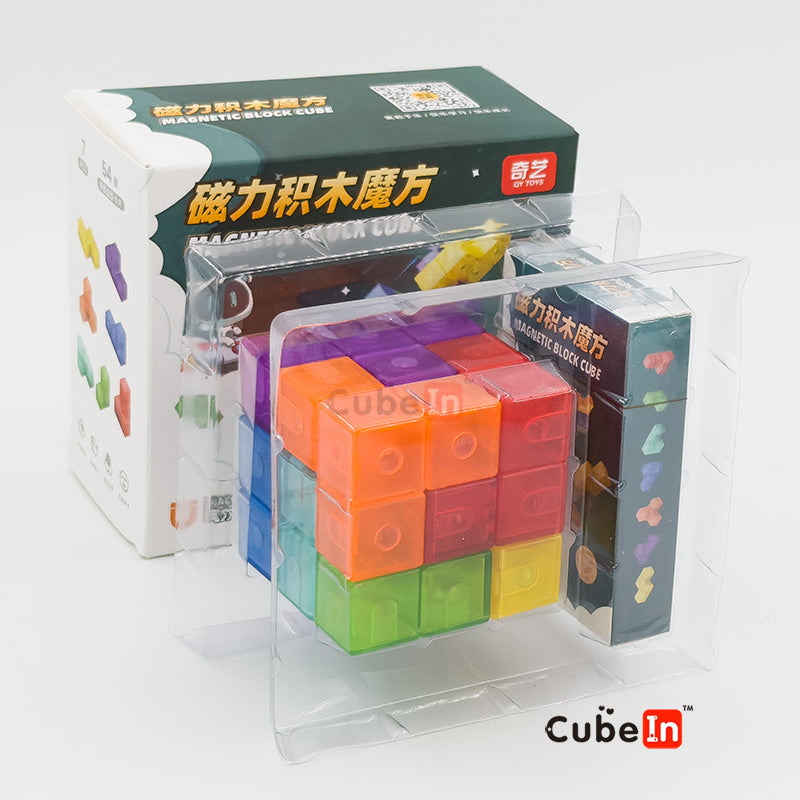 QiYi Magnetic Block Transparent Edition - Creative 3D DIY Building Blocks STEM Puzzle Toy