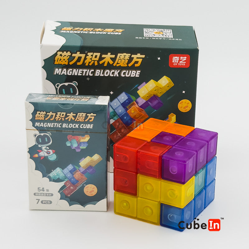 QiYi Magnetic Block Transparent Edition - Creative 3D DIY Building Blocks STEM Puzzle Toy
