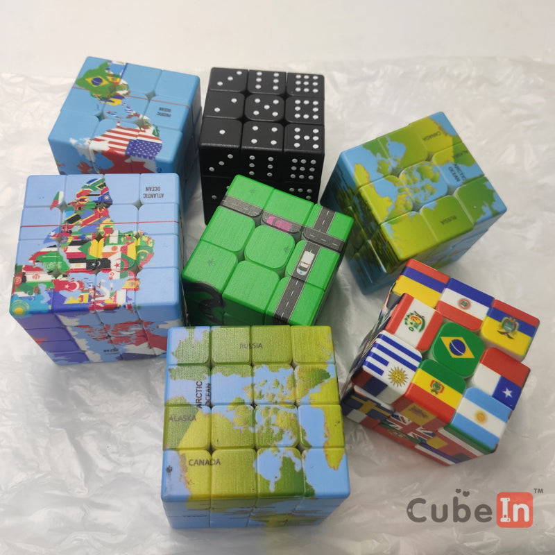 UV Printed 3x3 4x4 Earth Map Flag Cube Road