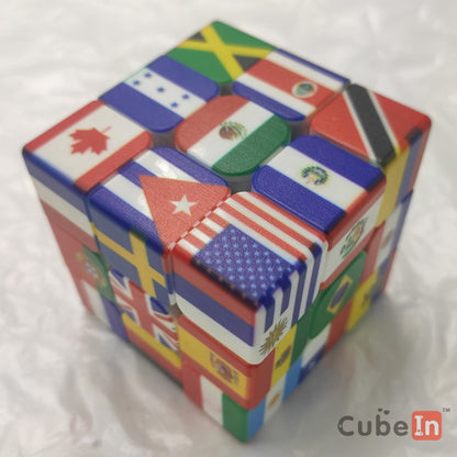 UV Printed 3x3 4x4 Earth Map Flag Cube Road